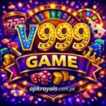 V999 Game Android app interface showing wallet dashboard and game categories